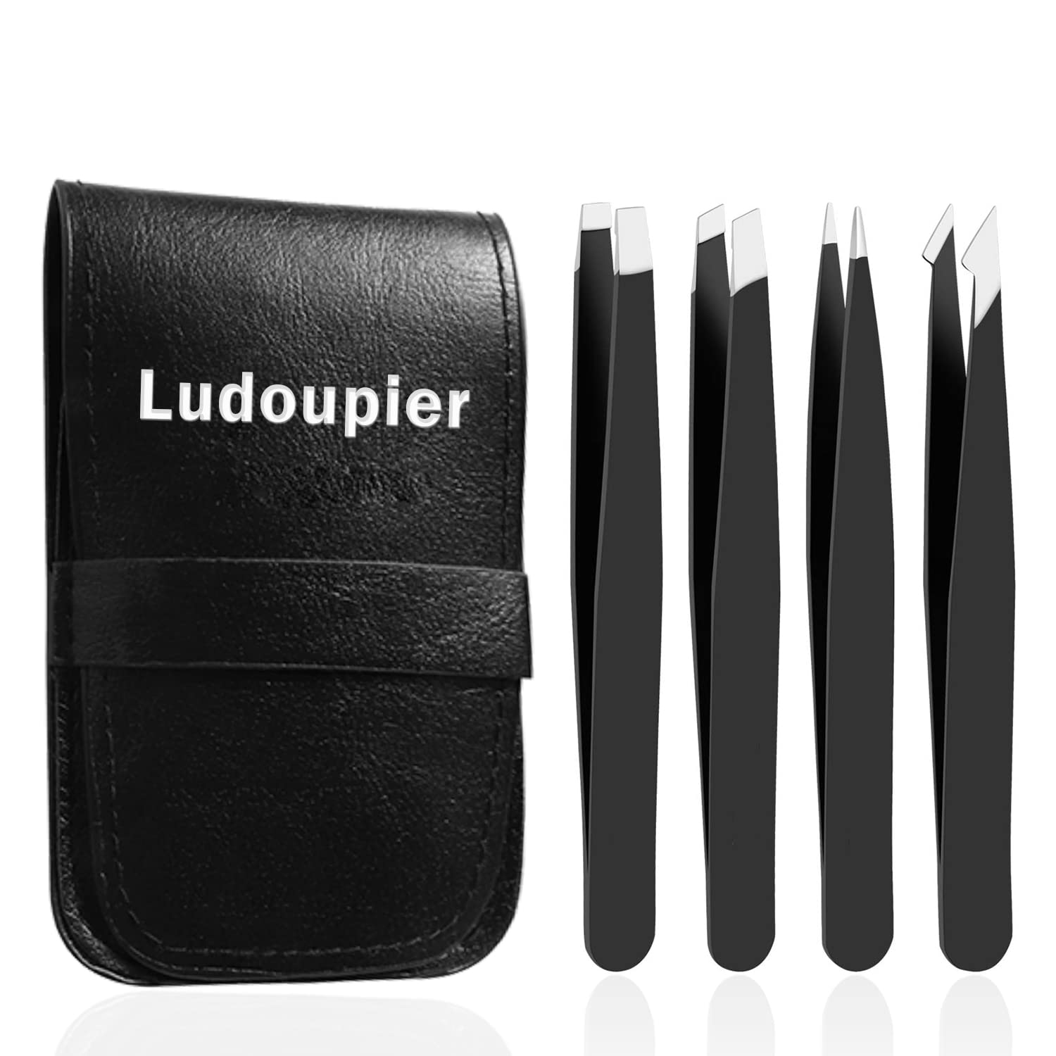 Pinzas LUDOUPIER conjunto 4 piezas con estuche para precisión diaria