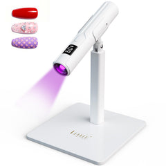 LUELLE lámpara UV para uñas con soporte premium, secado rápido y manos libres.