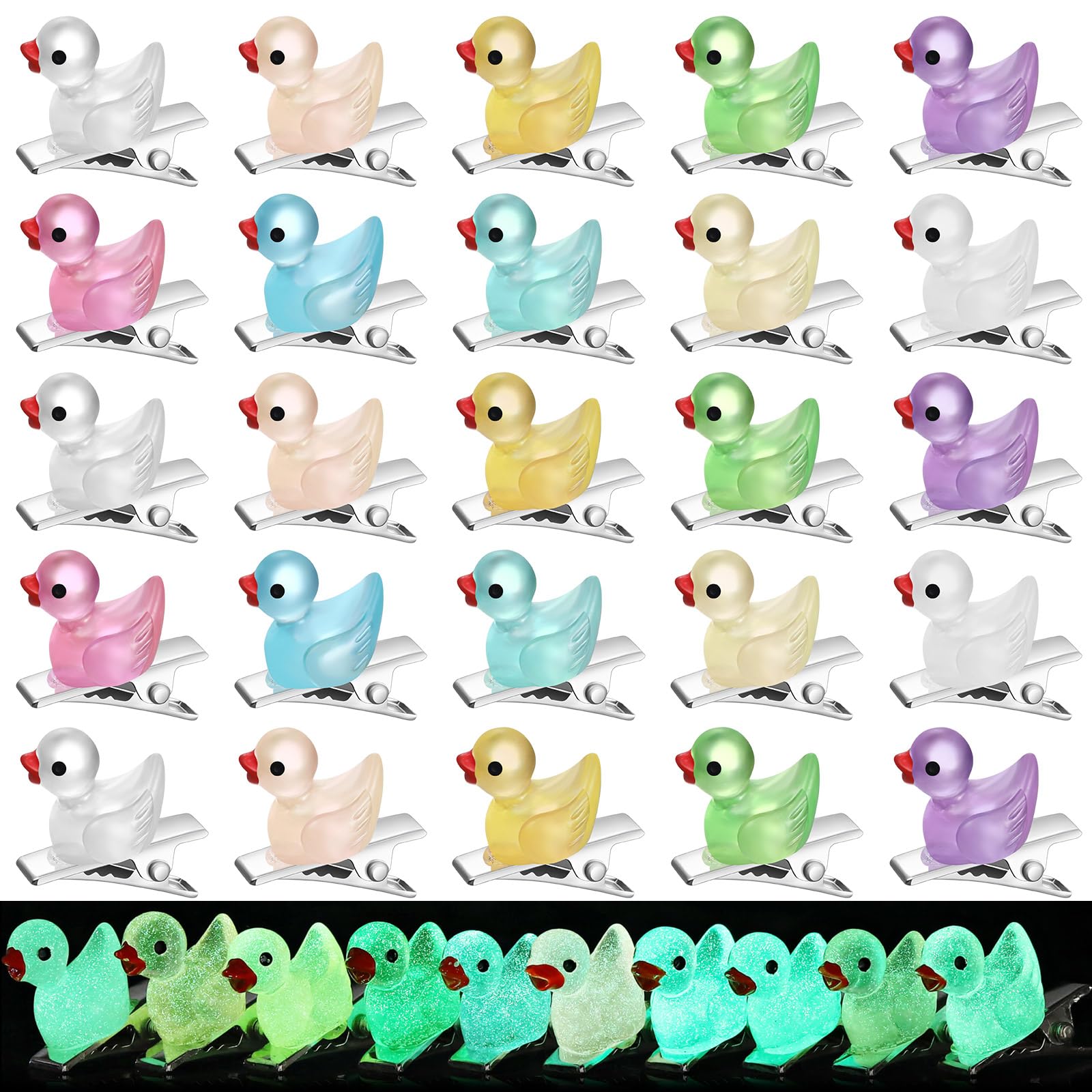 Luinabio pato mini resplandeciente para peinados con estilo en festivales.