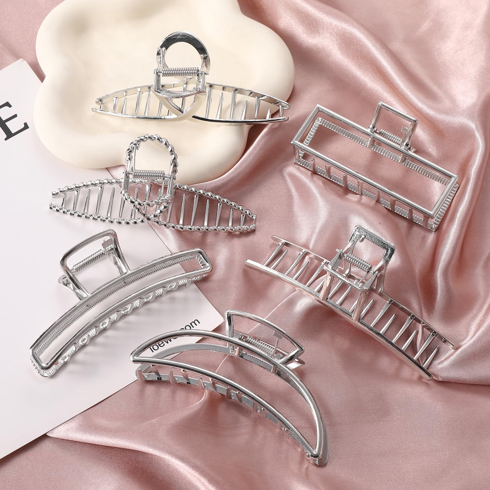 LUKACY clip plateado para cabello liso, facilita peinados rápidos y pulidos.