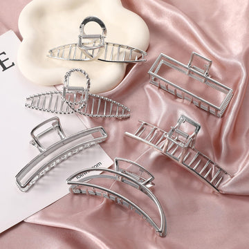 LUKACY clip plateado para cabello liso, facilita peinados rápidos y pulidos.