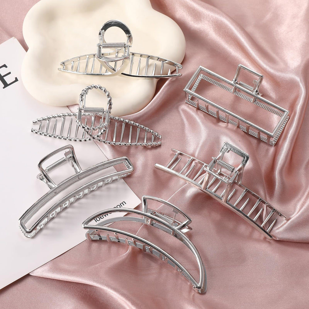 LUKACY clip plateado para cabello liso, facilita peinados rápidos y pulidos.