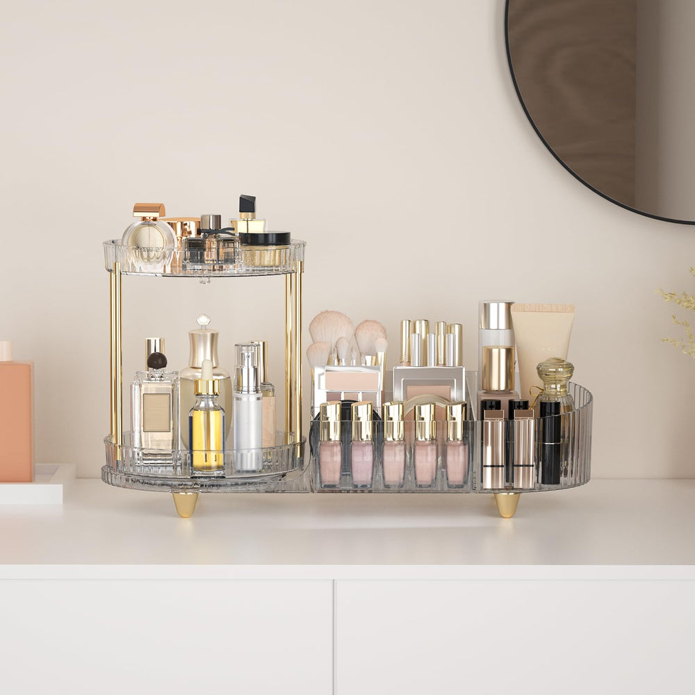 Lulltou Ahorra espacio en la encimera al agrupar maquillaje y perfumes.
