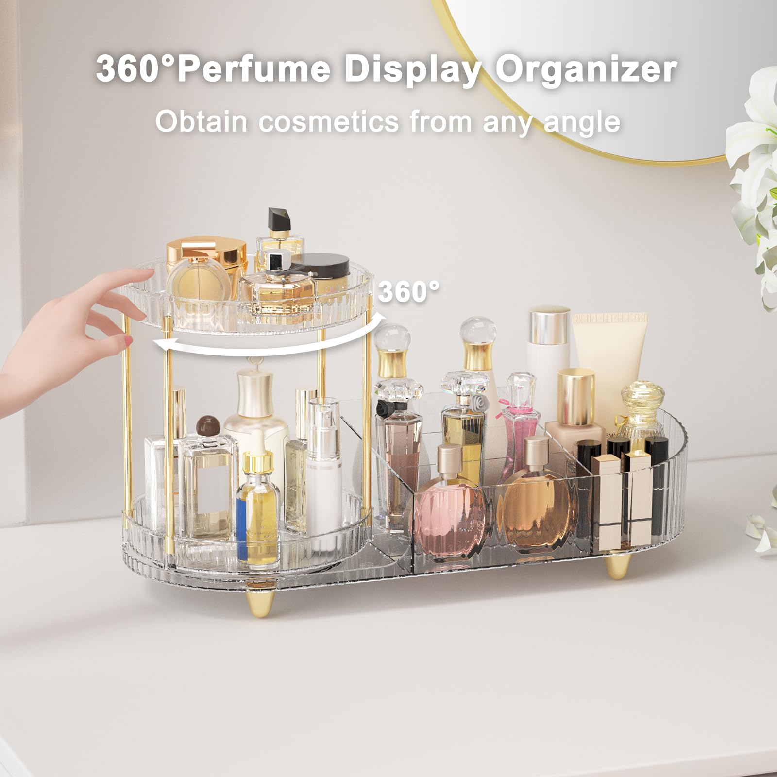 Lulltou Almacenamiento vertical para brochas y perfumes, optimiza la encimera.