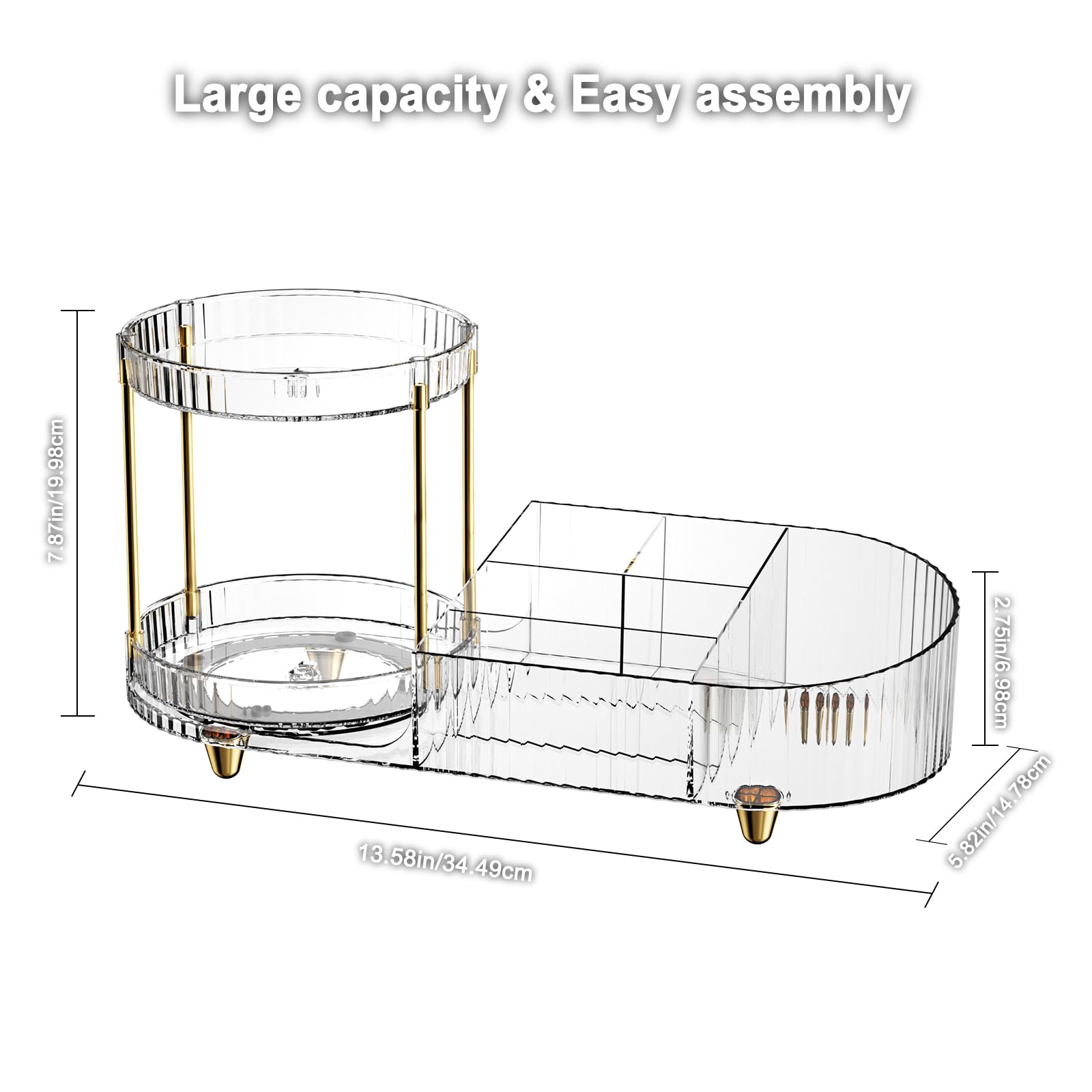 Lulltou Estructura de metal dorado, resistente y duradera para uso diario.