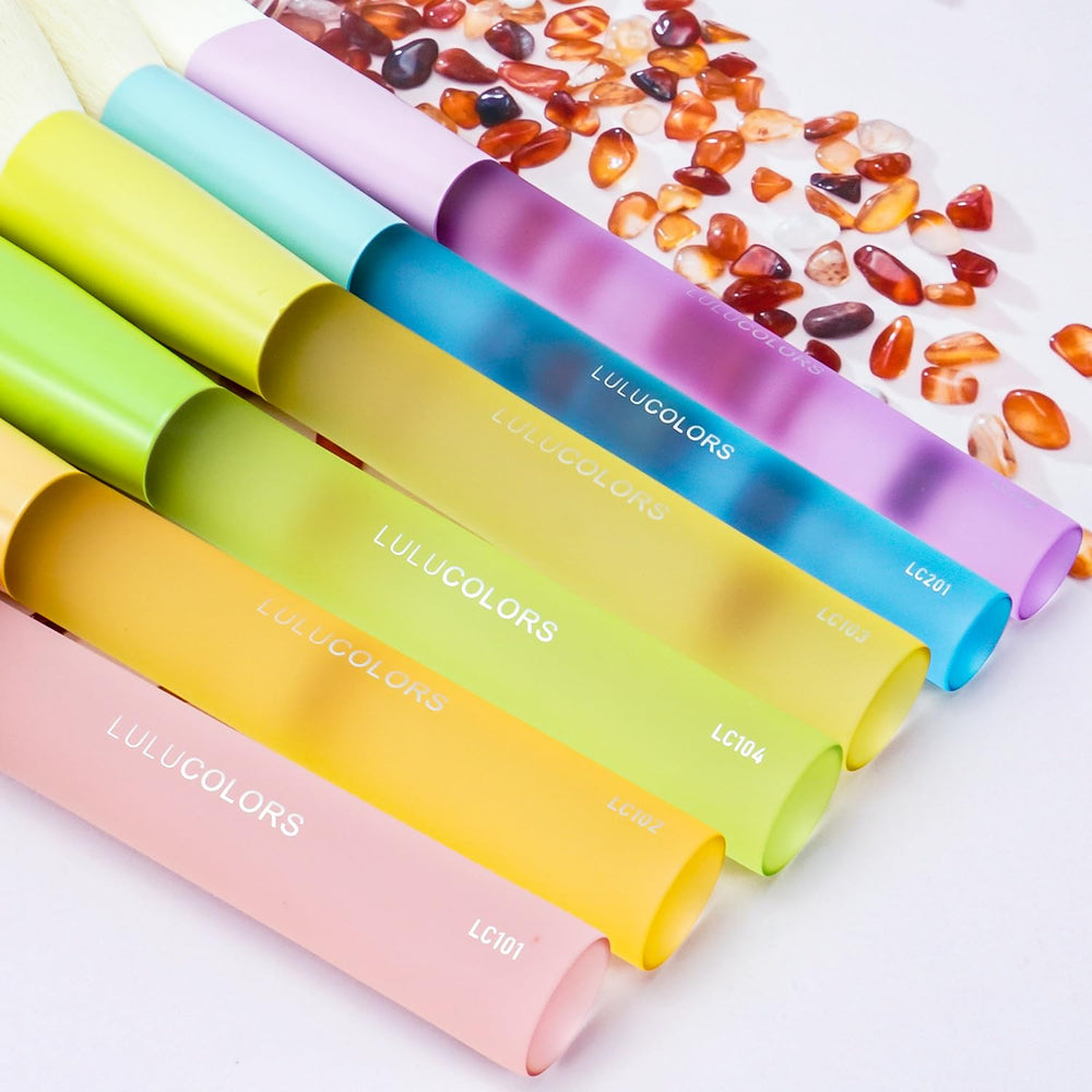 Pinceles lulucolors para ojos y sombra, precisión en trazos y difuminado.