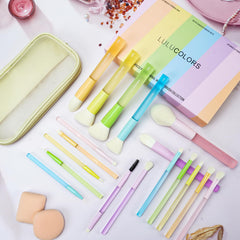 Pinceles lulucolors para rostro y base, aplicación uniforme para un look natural.