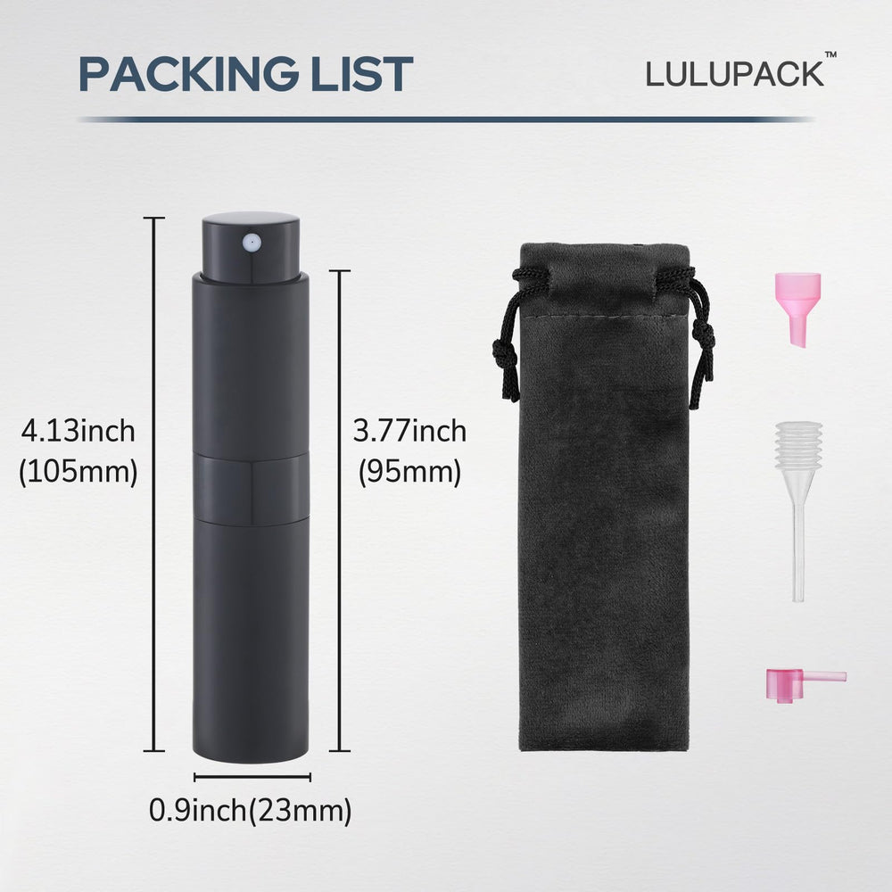 Lulupack botella muestra fragancia 8ml: práctico para llevar al gimnasio o viaje.