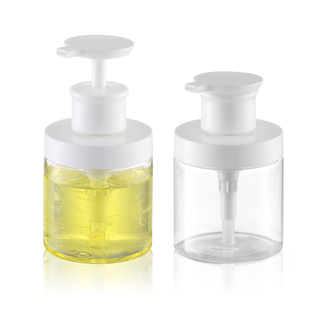 Botella Lulupack con bomba de 250 ml vista frontal, ideal para dispensar jabón.