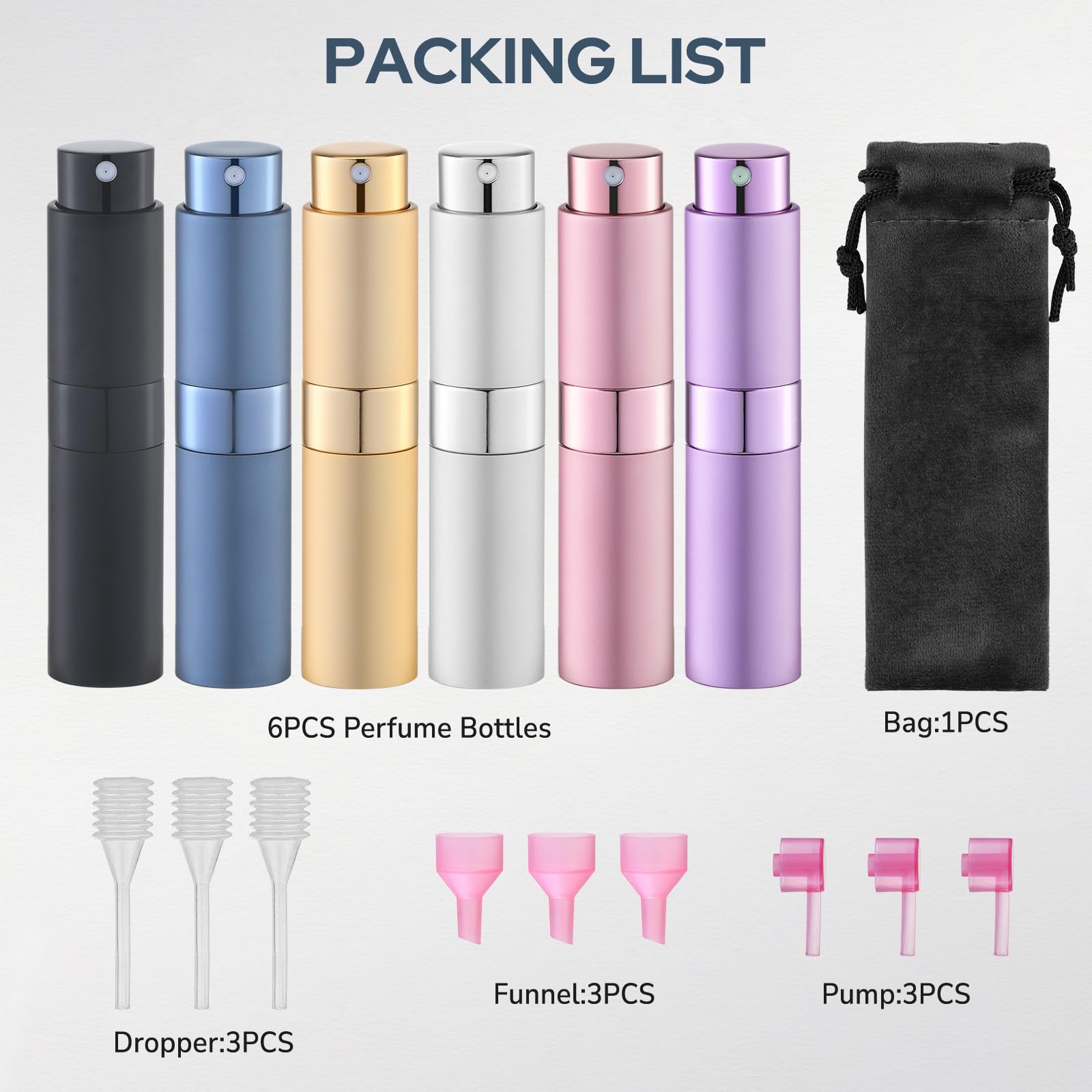 Lulupack mecanismo pulverización preciso 8ml: niebla fina para distribución uniforme.