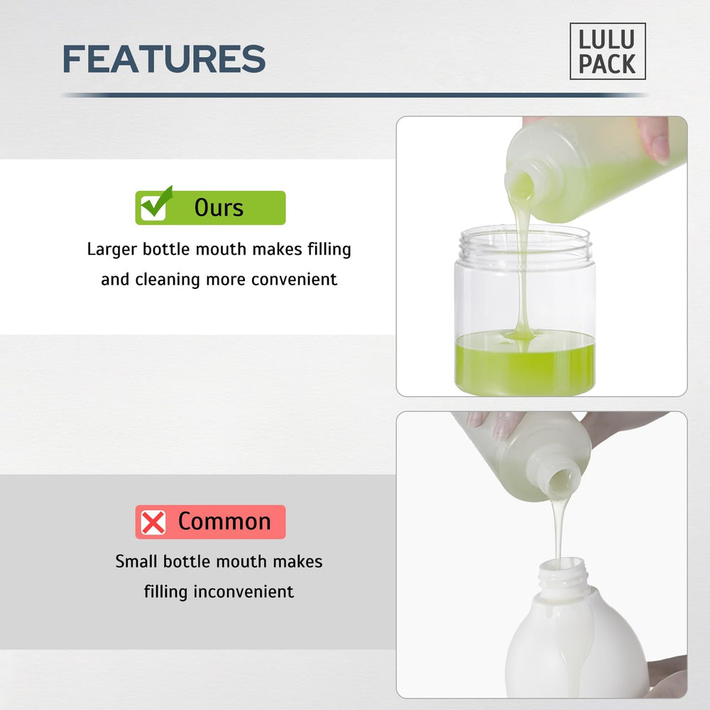 Uso en ducha con Lulupack 250 ml para champú o gel.
