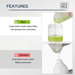 Uso en ducha con Lulupack 250 ml para champú o gel.