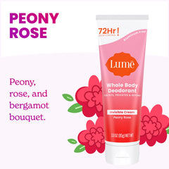 Lume packaging highlights 3.0 oz size and skin-safe formula
