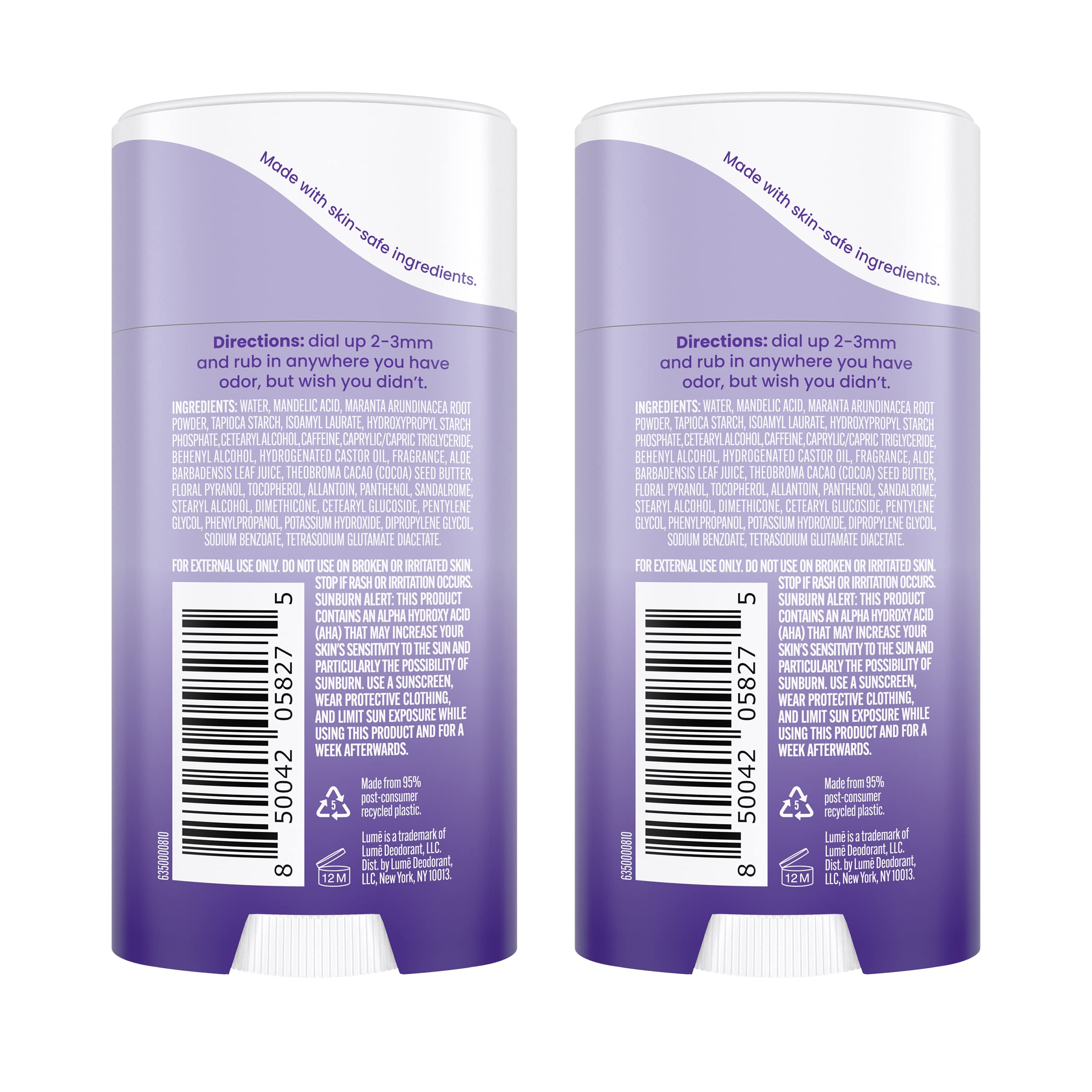 Aplicación de crema invisible de Lume para axilas y áreas sensibles.