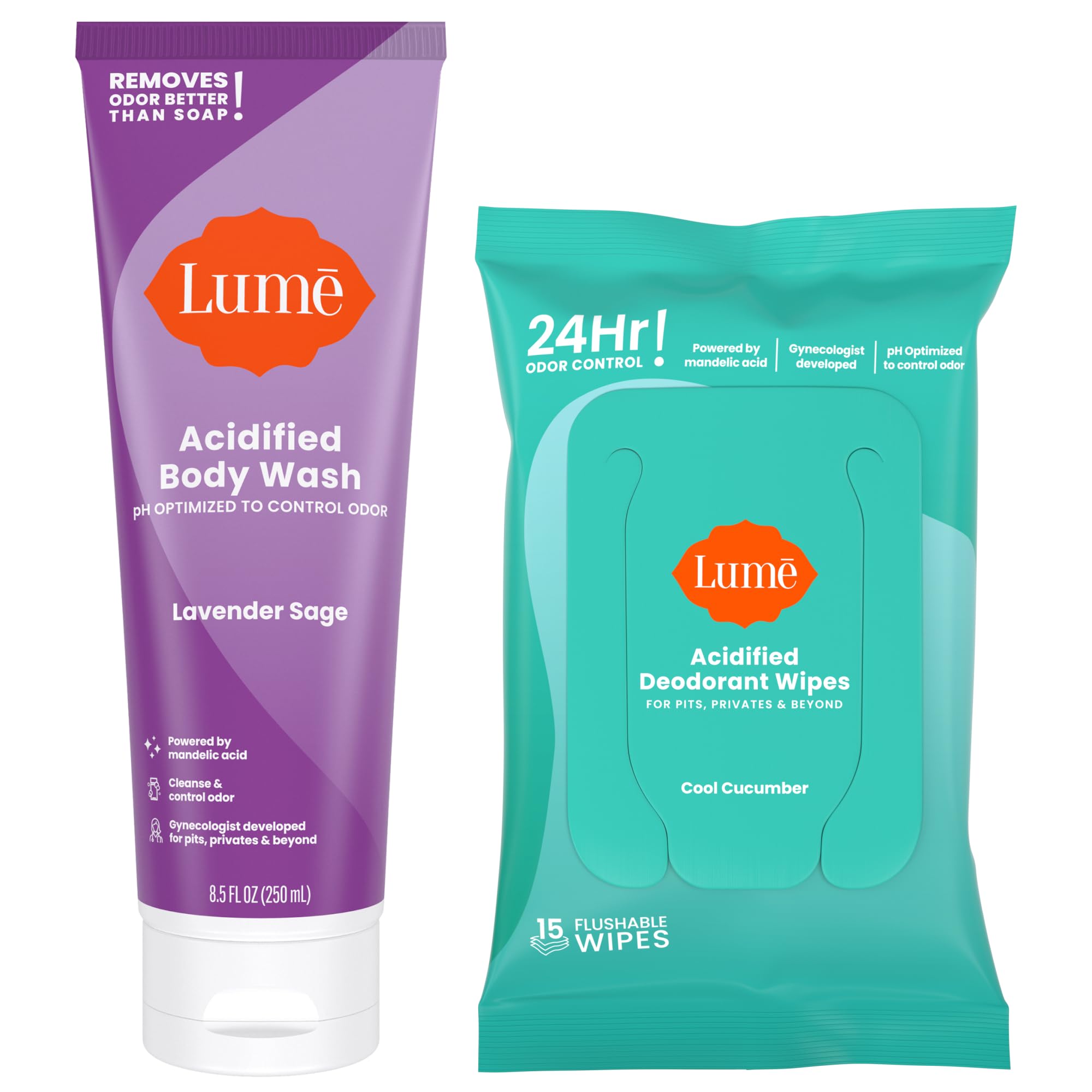 Lume Lavanda-Salvia: botella de lavado corporal acidificado para control de olor