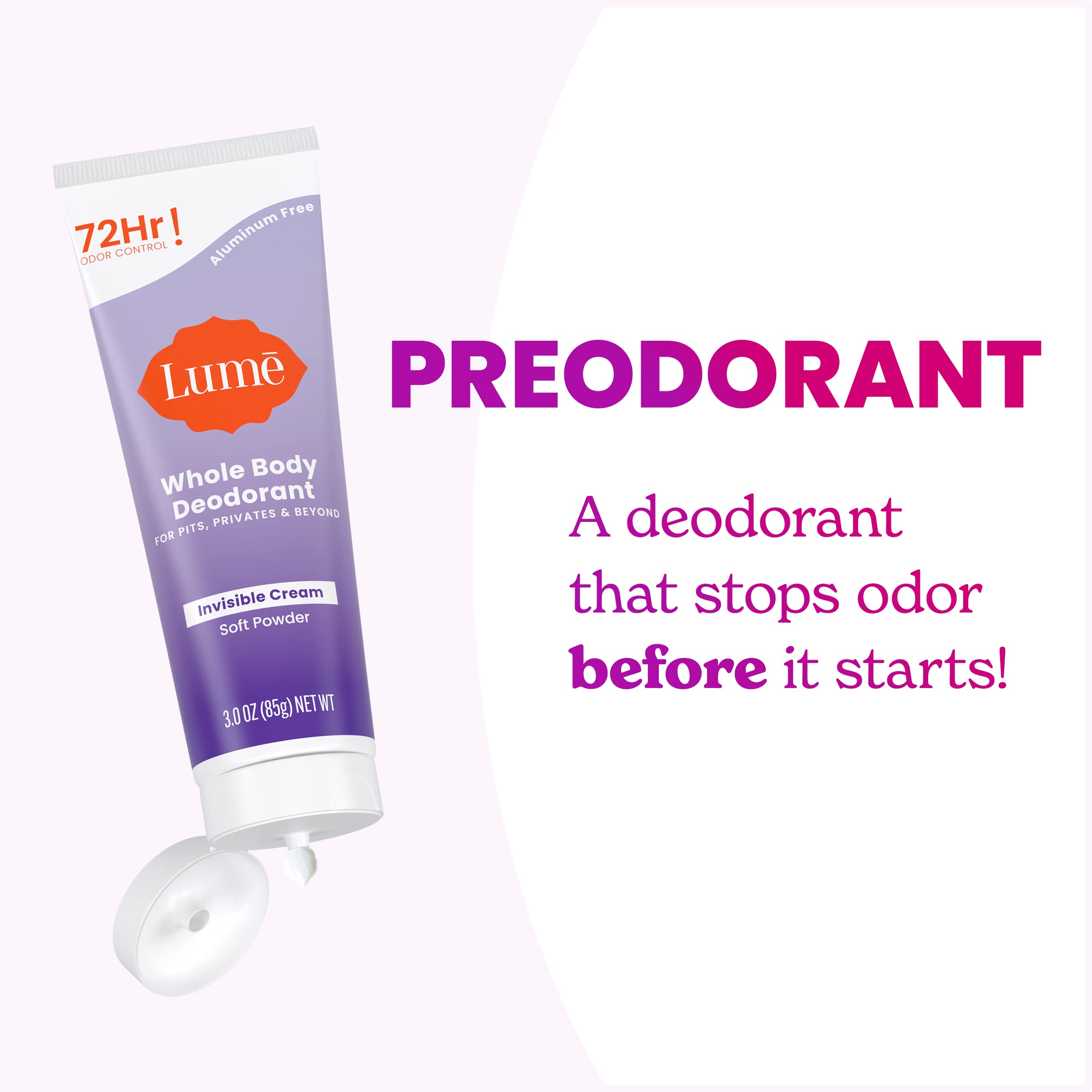 Cuidado de piel sensible con desodorante Lume sin irritación