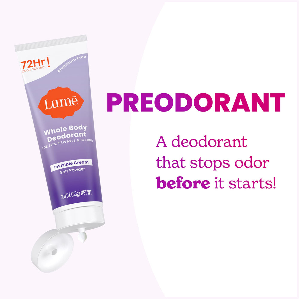 Cuidado de piel sensible con desodorante Lume sin irritación