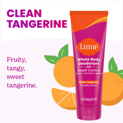 Lume desodorante corporal, aplicación de crema suave que se absorbe rápido.