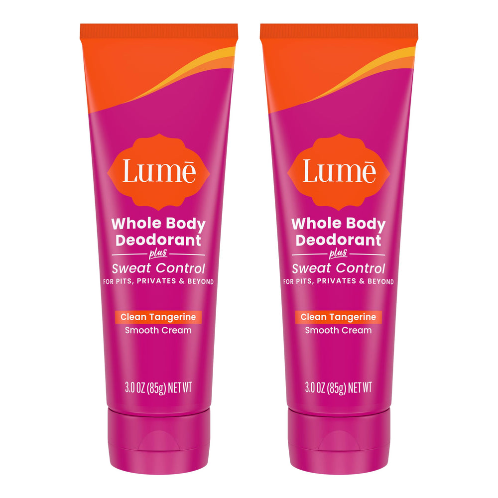 Lume desodorante para todo el cuerpo, empaque de dos unidades, ideal para viajes.