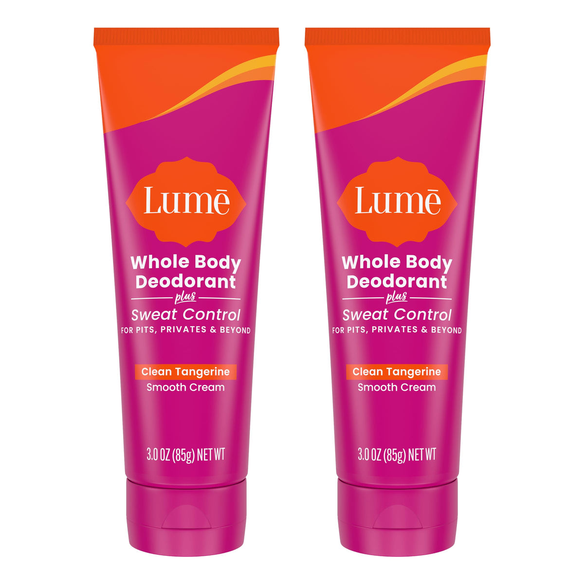 Lume desodorante para todo el cuerpo, empaque de dos unidades, ideal para viajes.