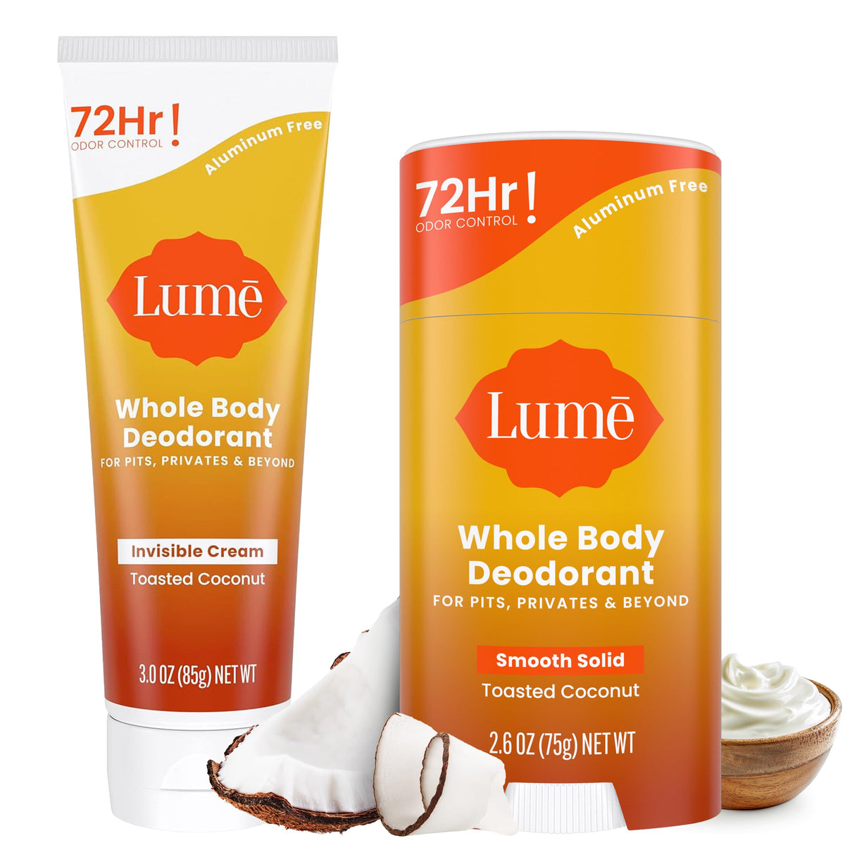 Lume desodorante corporal crema invisible en envase para uso diario y discreto