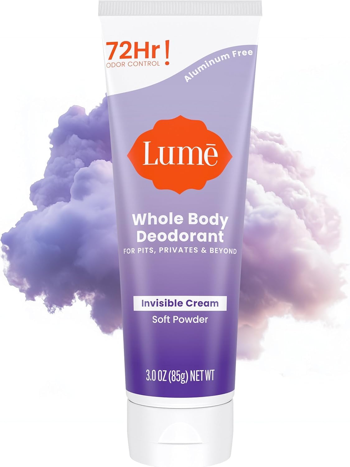 Lume desodorante corporal invisible en crema en tubo, control diario del olor