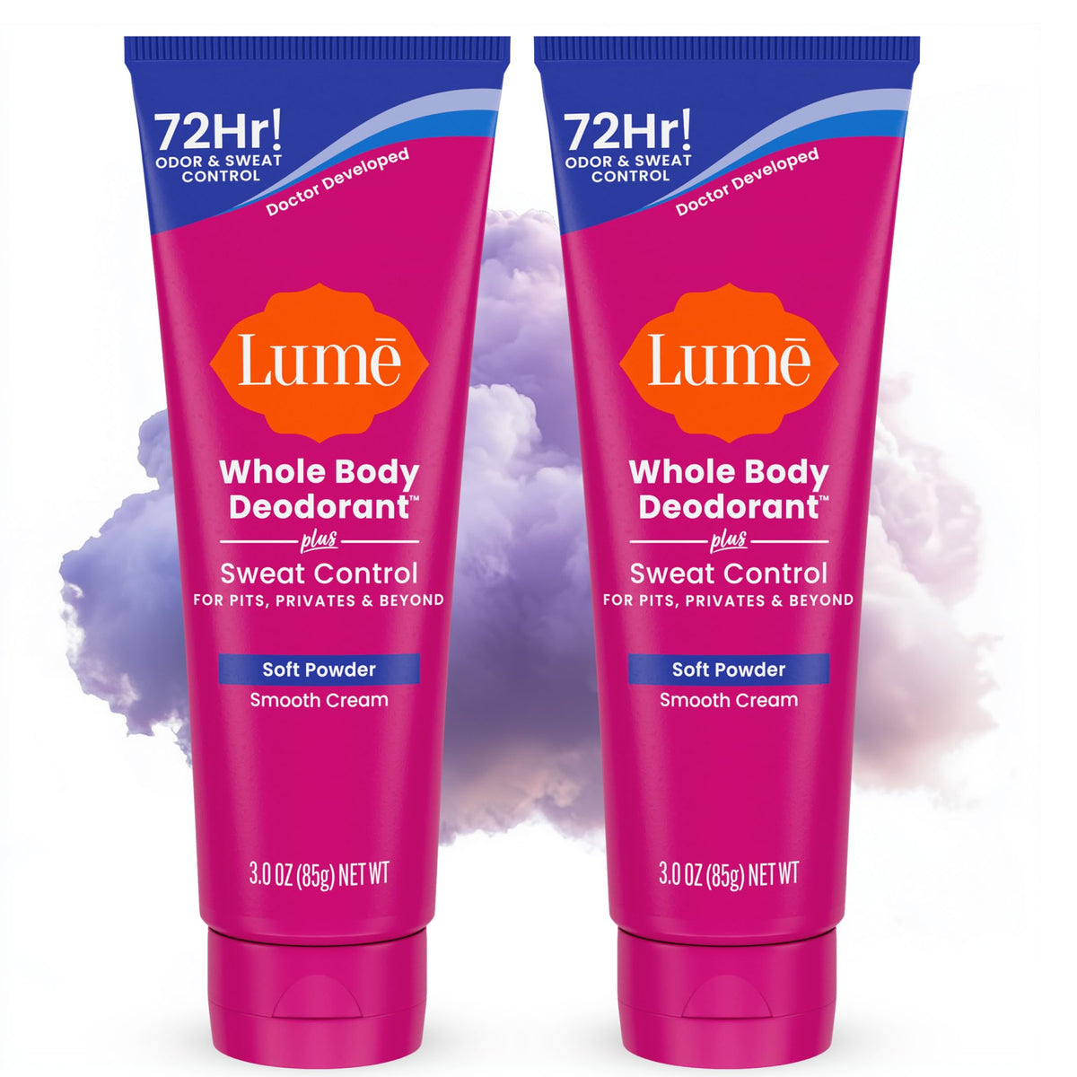 Lume desodorante para todo el cuerpo, crema suave en tubo para uso diario.