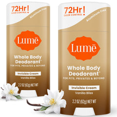 Lume desodorante corporal invisible en crema, control de olor todo el día.