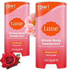 Lume desodorante corporal en barra suave con Peonía Rosa y control de olor