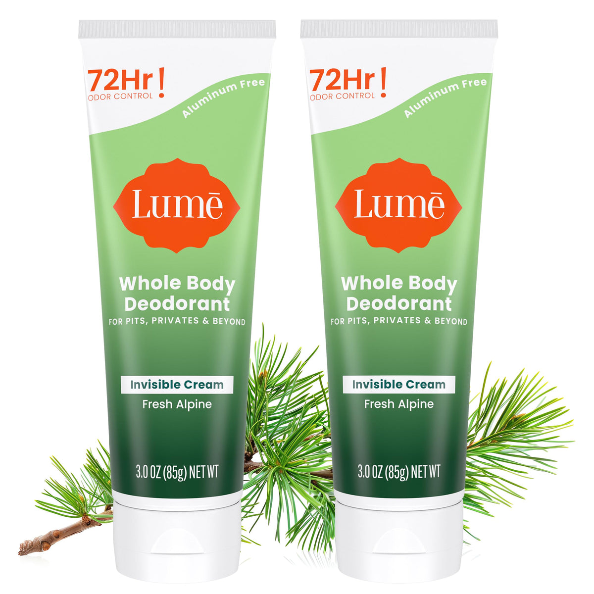 Lume desodorante corporal invisible en tubo, sensación suave y control discreto del olor.