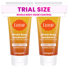Desodorante para cuerpo Lume mini crema invisible con coco tostado y control de olor.