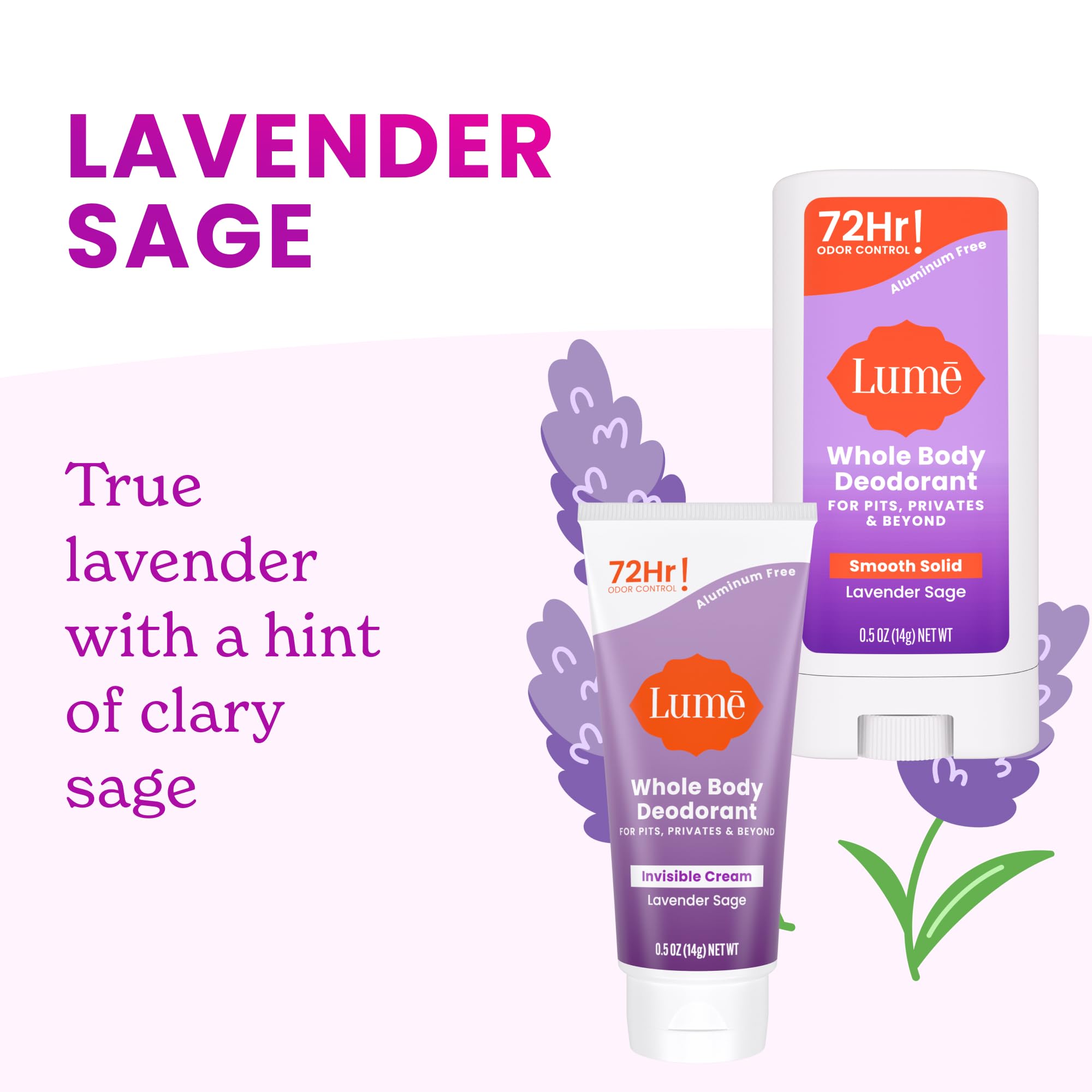 Lume lavender sage scent close-up highlighting calming aroma.