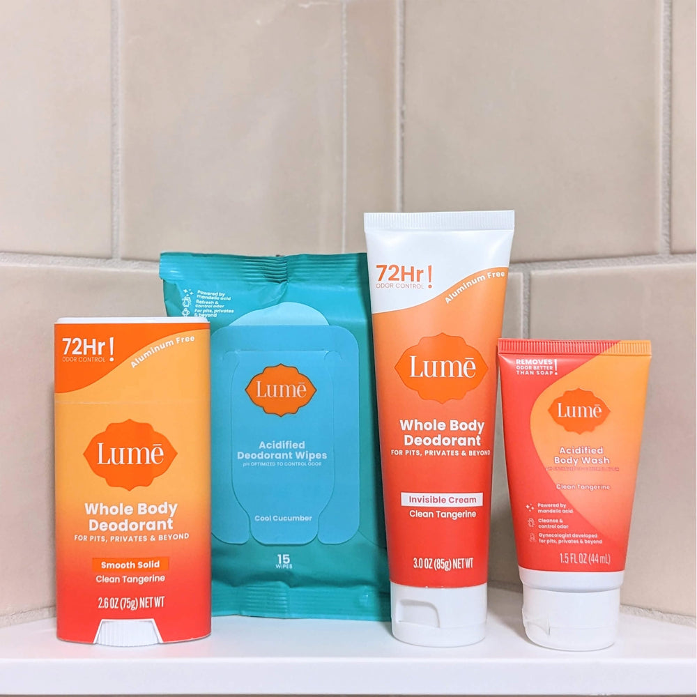 Tube crème invisible Lume déodorant, fini discret sur la peau.