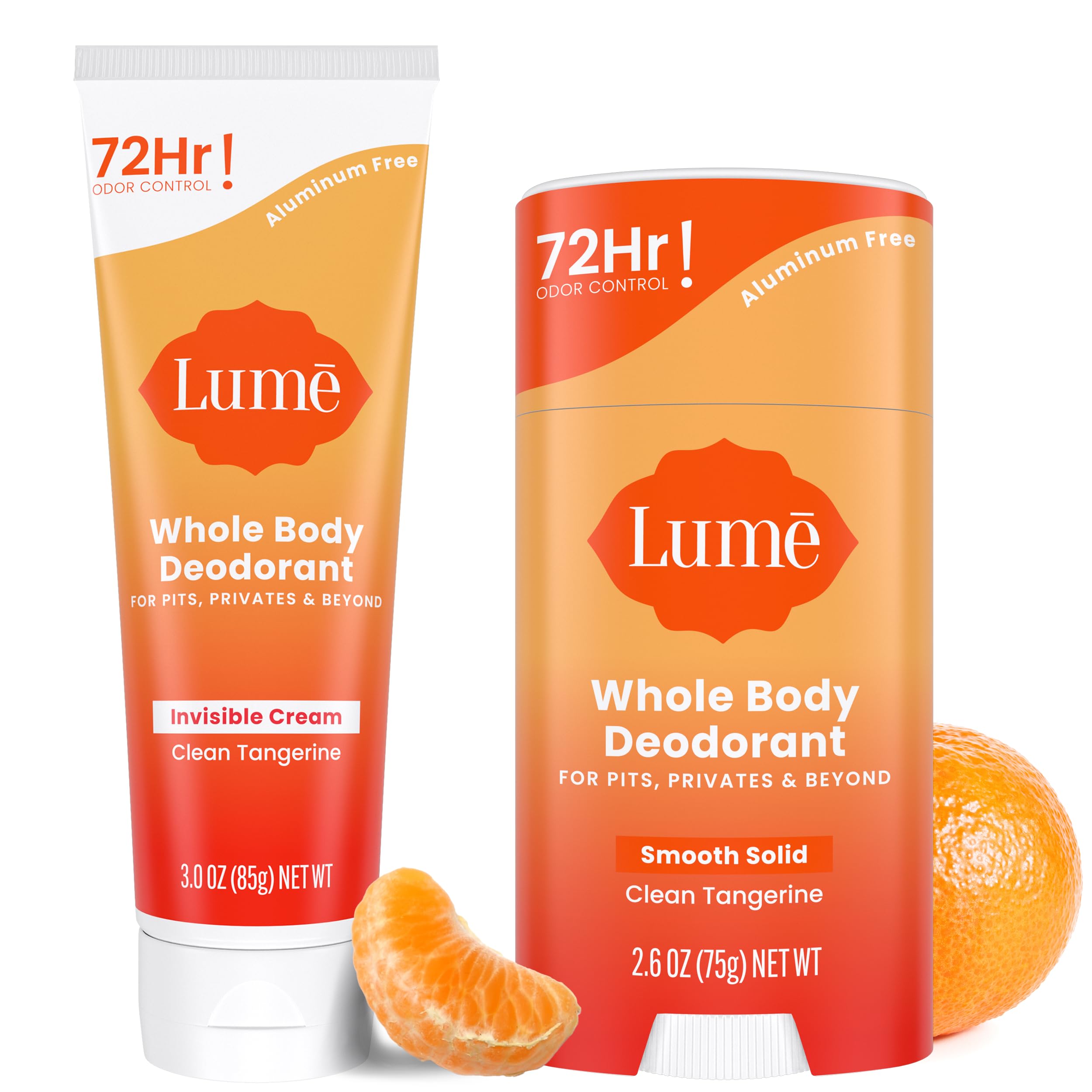 Lume desodorante corporal en tubo crema invisible para control de olor en todo el cuerpo.