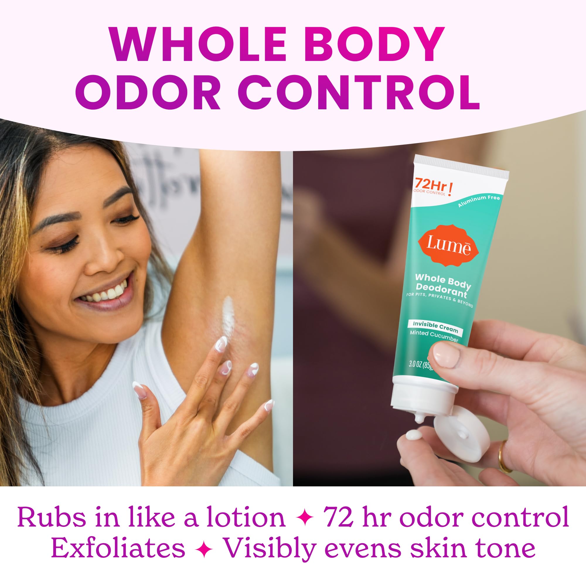 Uso multiárea: axilas, cuello, muslos con una sola crema