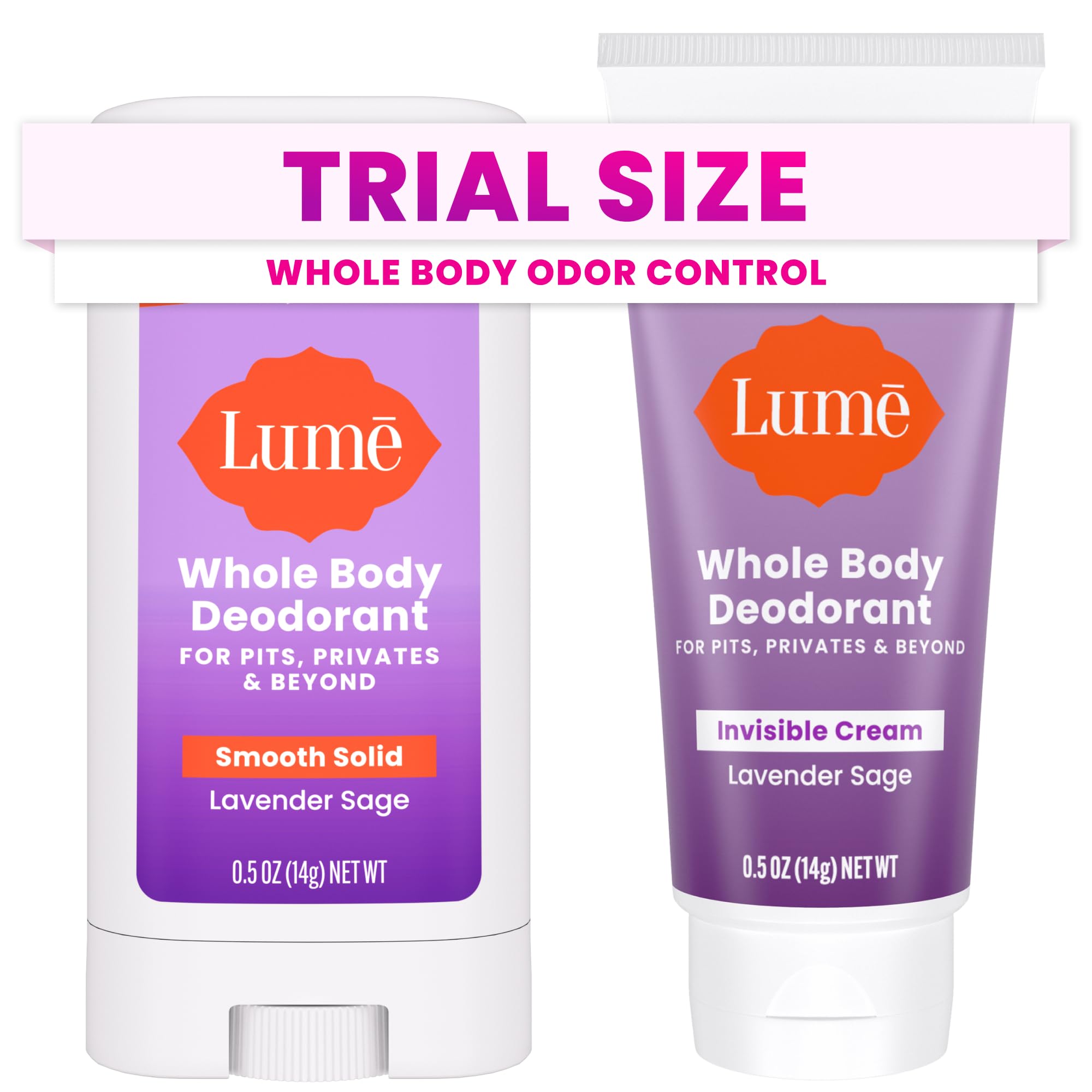Lume mini bundle packaging for on-the-go freshness.
