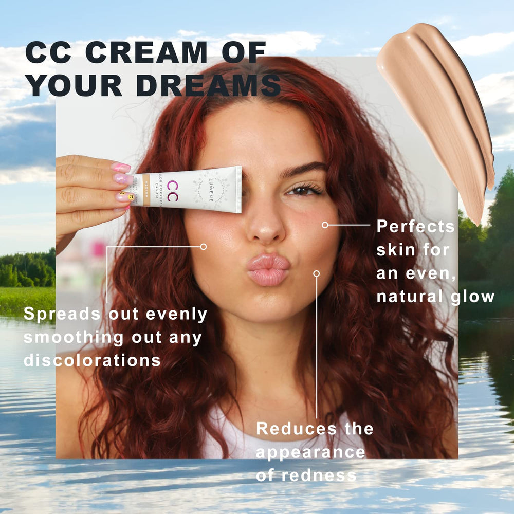 Lumene Crema CC correctora, reducción visual del enrojecimiento sin peso.