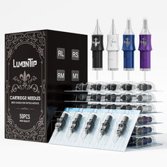 Agujas LumenTip 50Pcs en cartuchos para delineado y sombreado.