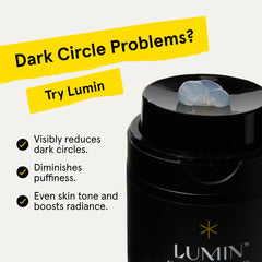 Fórmula de Lumin con niacinamida y cafeína cuida la mirada día a día.