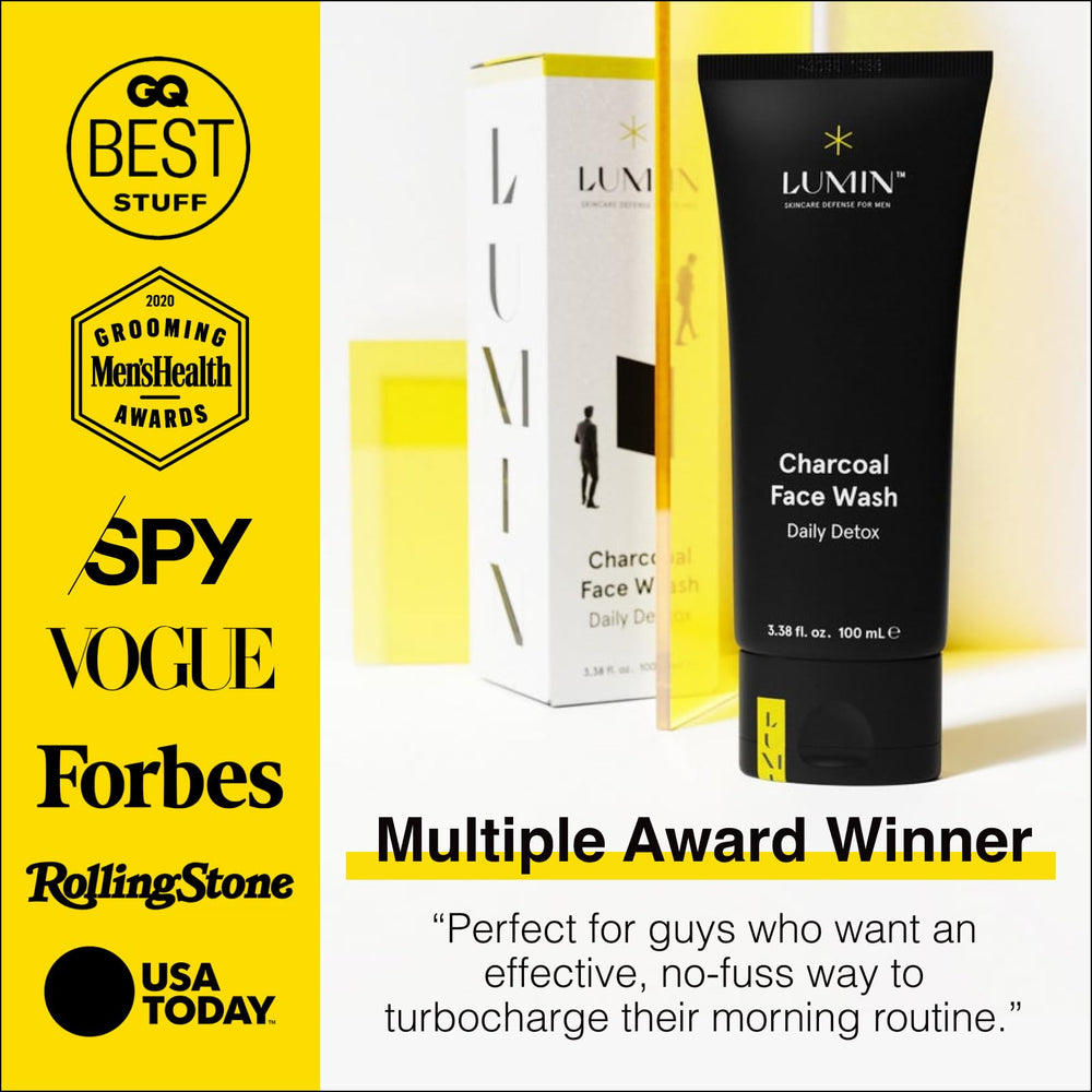 Lumin limpiador facial con carbón activado, perfecto para iniciar la rutina de cuidado.