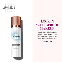 LUMINESS Airbrush sealant mist spray demonstrates even coverage and oil control.