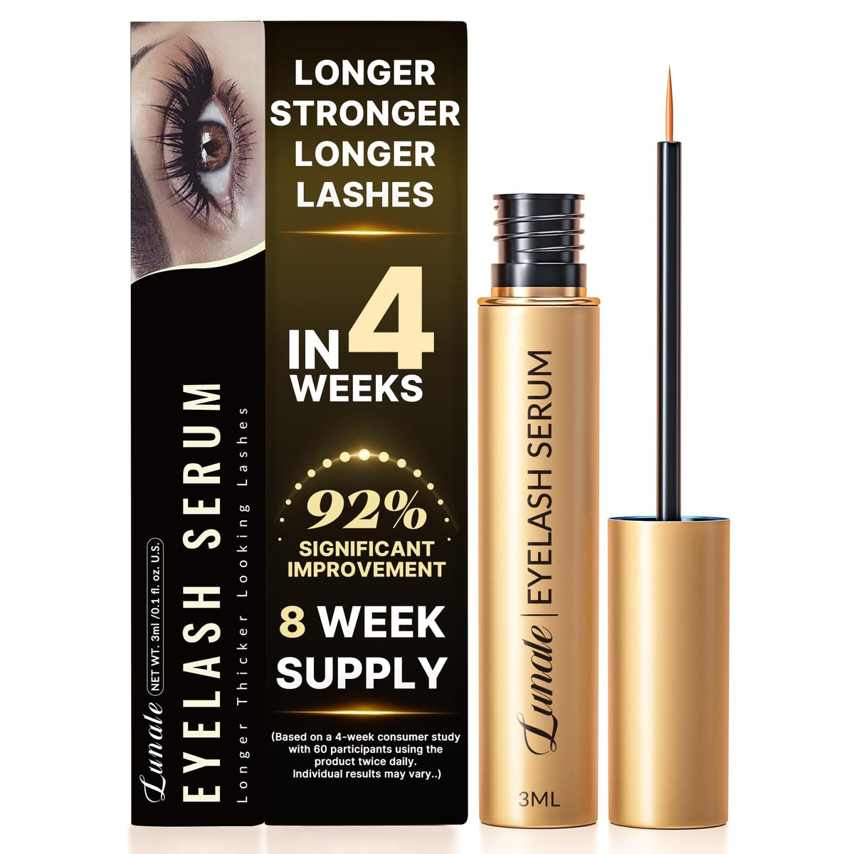 Lunale serum crecimiento pestanas con aplicador preciso para resultados naturales