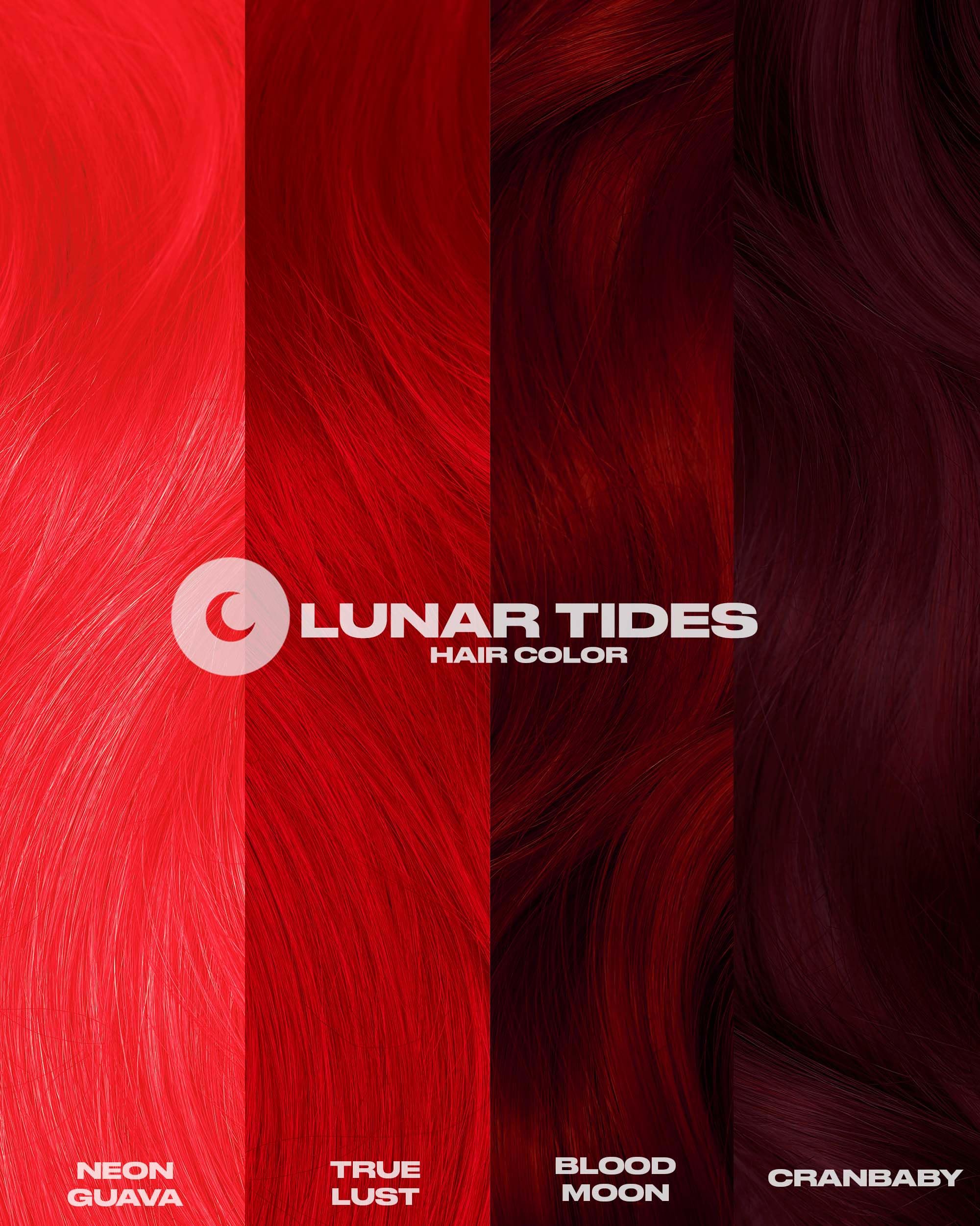 Lunar Tides Blood Moon on hair shows vivid hue with soft fade.