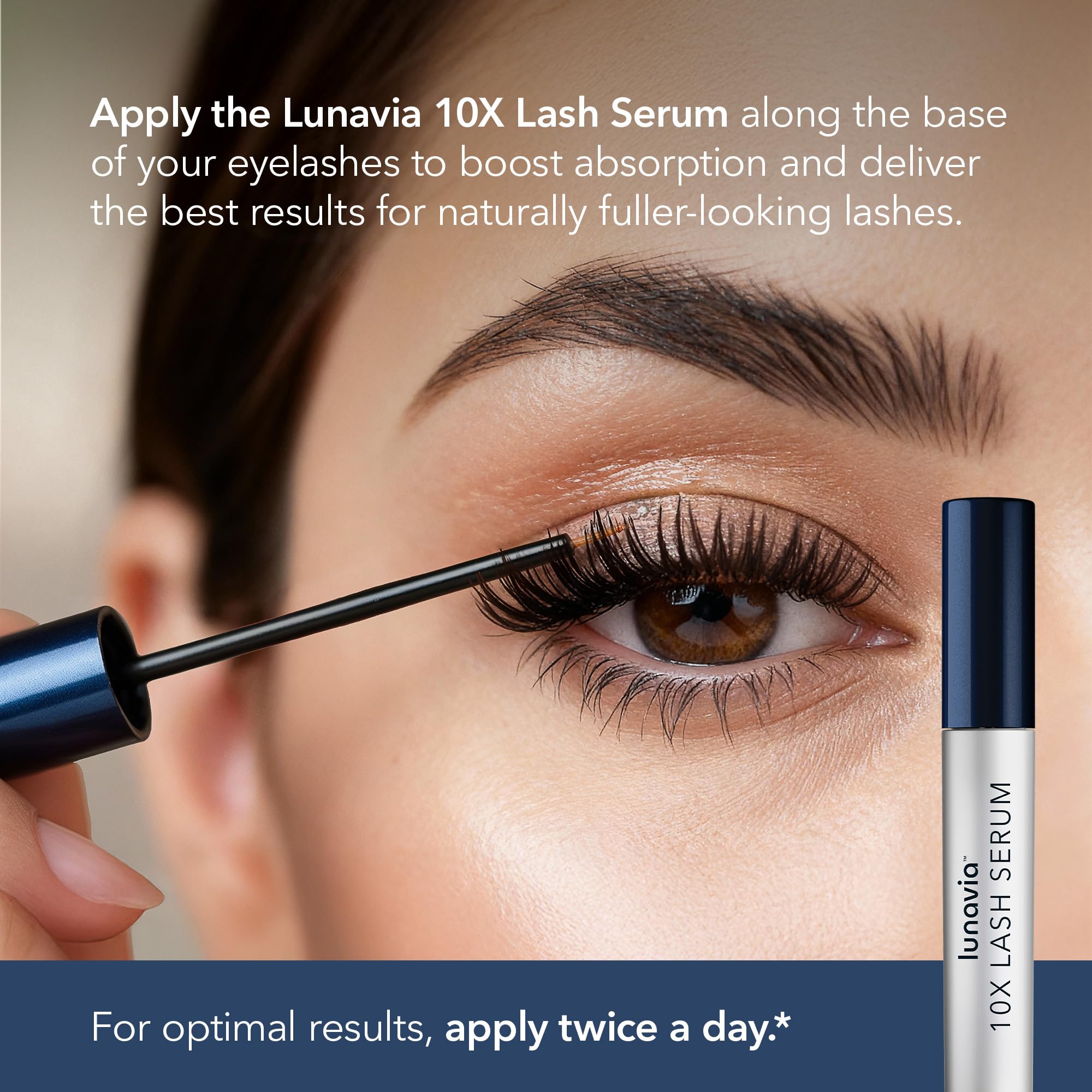 Application précision Lunavia Sérum Cils – routine du soir facile
