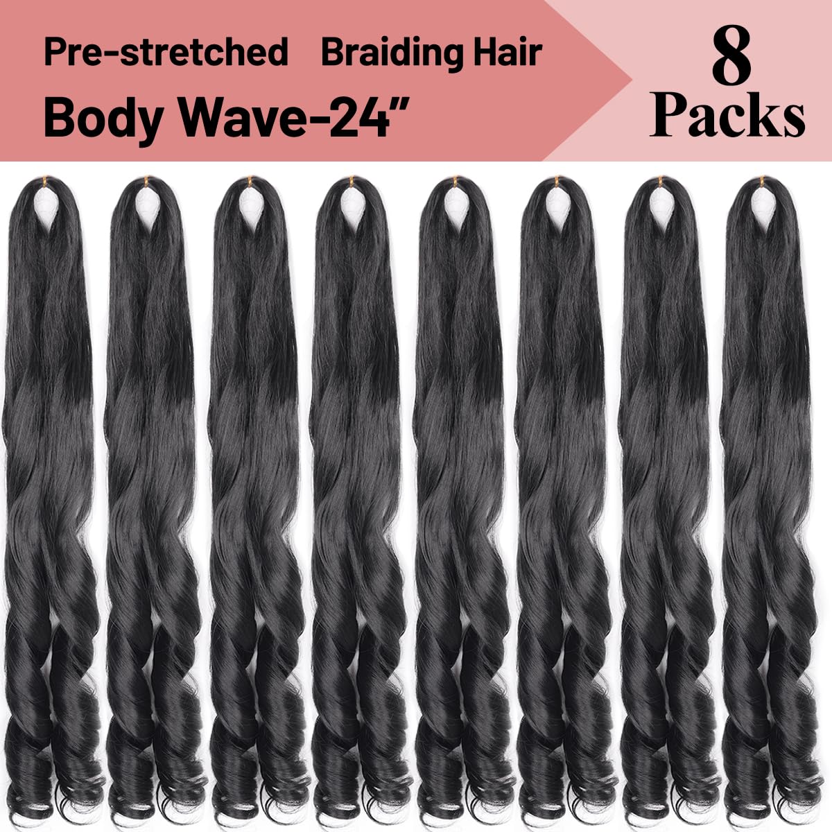 Luoyudu cabello francés rizo brillante 24 pulgadas, realce de volumen natural.