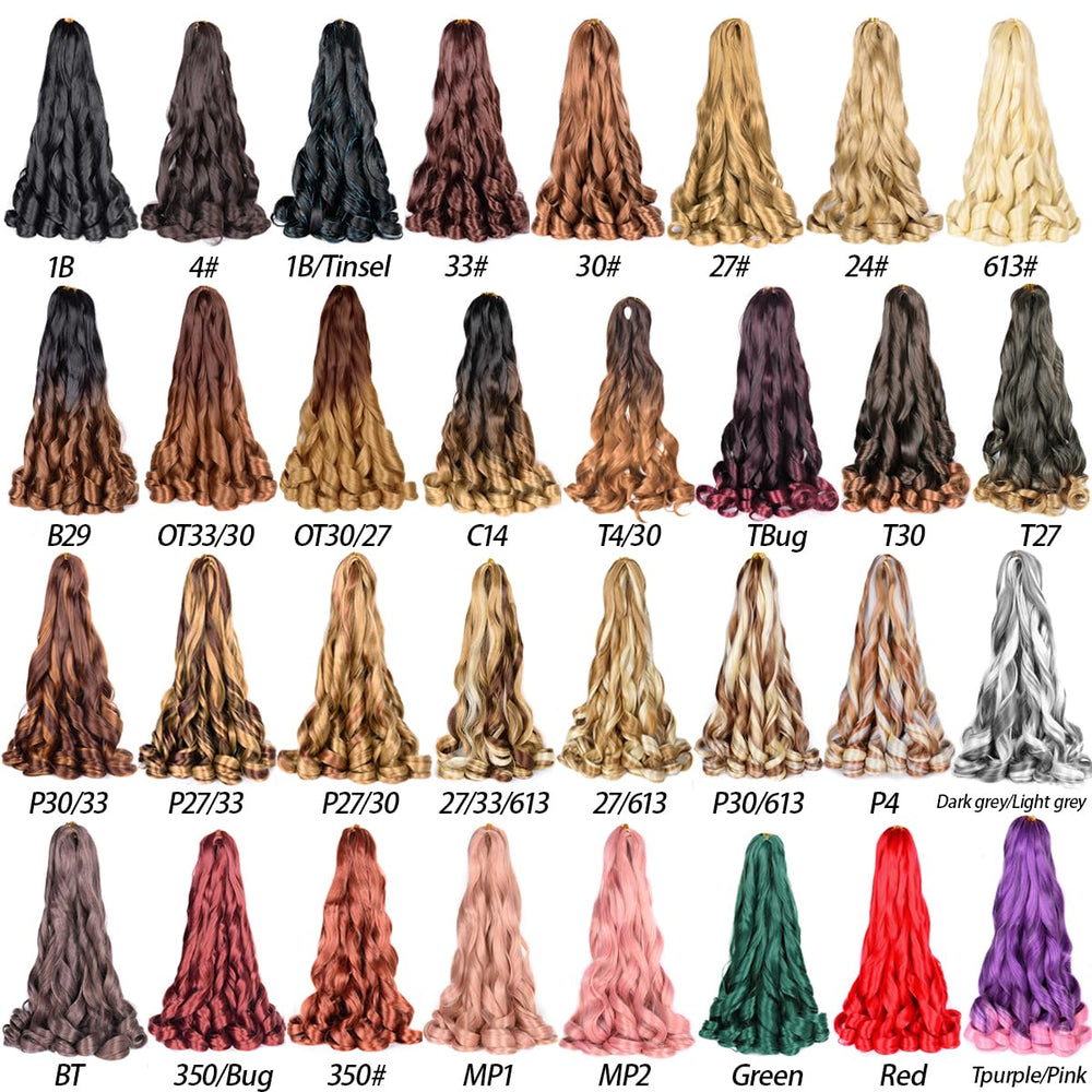 Luoyudu cabello francés rizo natural 24 pulgadas, acabado realista para peinados diarios.