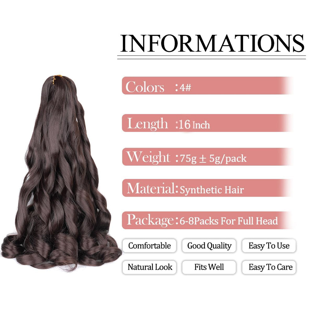 Luoyudu extensiones trenzadas suaves y onduladas de 16 pulgadas para uso diario.