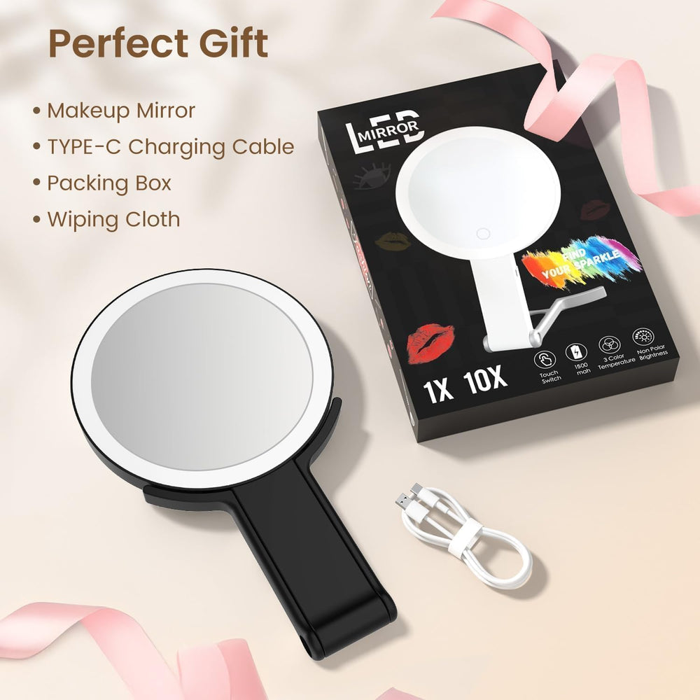 Lupow Espejo de Maquillaje: uso colgante o apoyable en mesa