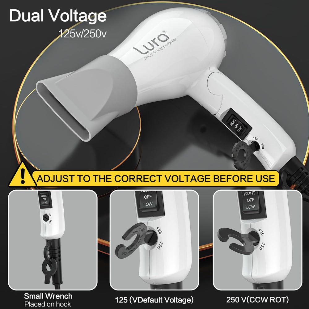 Concentrador incluido del secador LURA, enfoque en peinados precisos y definidos.