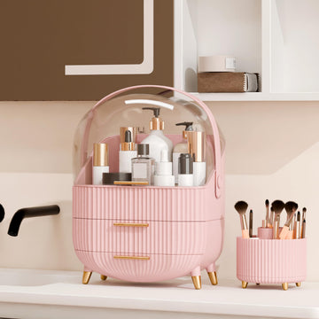 Organizador lurcns con múltiples compartimentos para sombras, labiales y esencias.